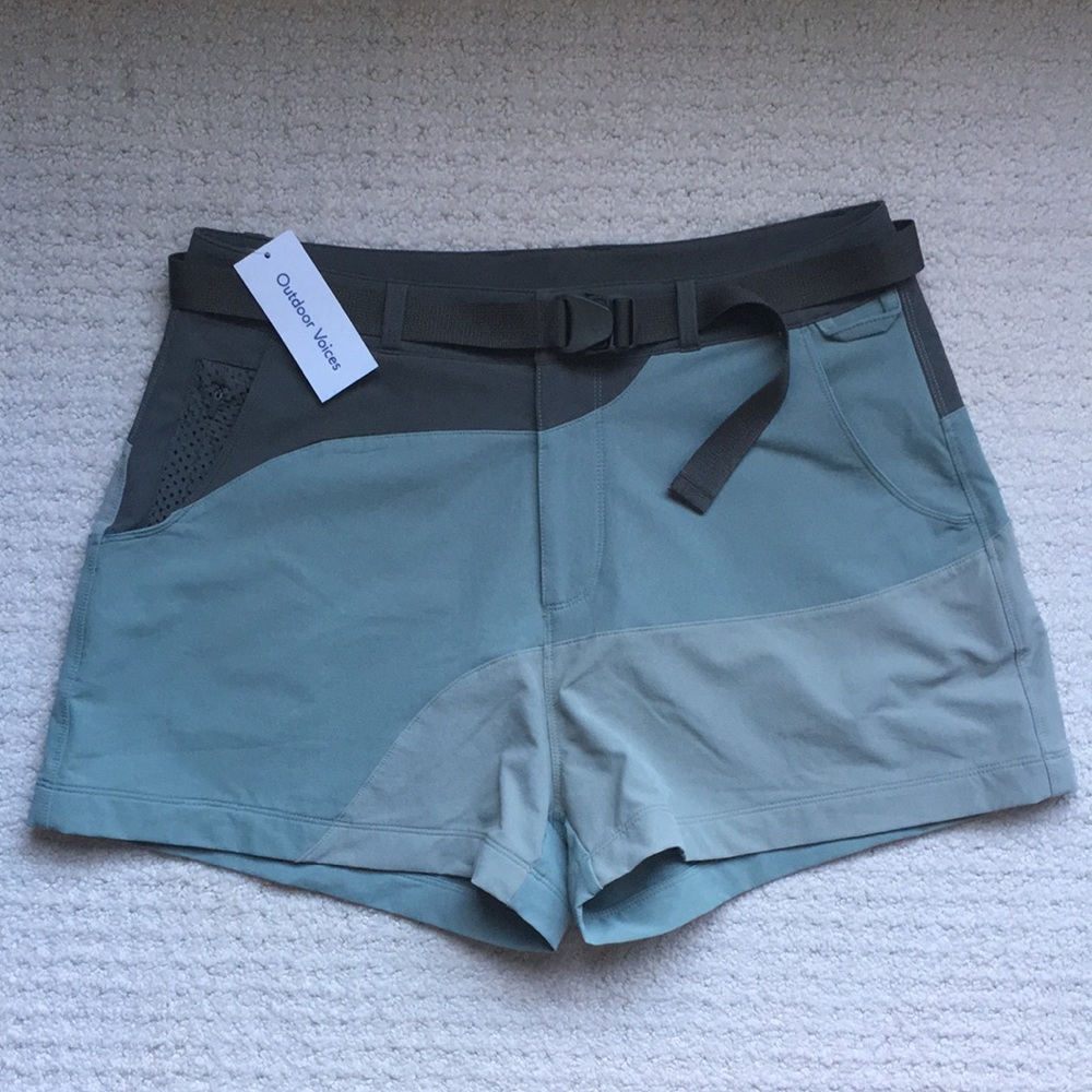 Outdoor Voices Athletic Shorts in Gray and Blue